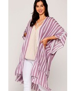New Gigio by UMGEE Size M lilac Moroccan stripe kimono sleeve jacket cov... - £18.05 GBP