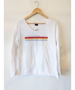 Harley Davidson White Size XL V Neck Rainbow Stripe V Neck Long Sleeve T... - £11.17 GBP