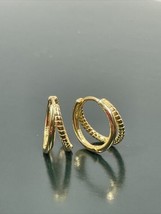 Shashi Baby Jiji 925 Sterling Gold Plate Double-Band Hoop Small Huggie Earrings - £20.93 GBP