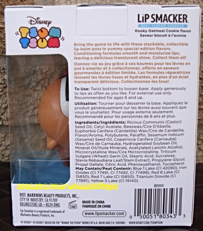 Dale Lip Smacker Tsum Tsum Stackable Lip Balm Kooky Oatmeal Cookie