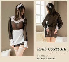 Womens Anime Cosplay French Apron Maid Fancy Dress Costume Sexy Lingerie Pajamas - £15.78 GBP