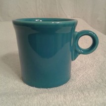 Fiesta Ware Coffee Mug O-ring handle Peacock Blue cup - £15.26 GBP