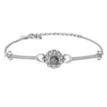 Angel Eyes Sterling Silver Custom Projection Bracelet with Picture Inside - £48.57 GBP