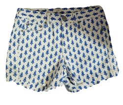 J.Crew city fit Shorts  Stretch womens size 0/XS white blue floral pattern - £9.59 GBP