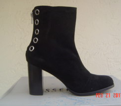 NEW MUSSE &amp; CLOUDE BLACK LEATHER SUEDE BOOTS SIZE 39 M 8 M $129 - $66.64