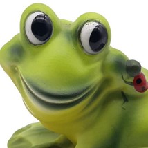 Vtg Collectible Josef Originals Green Frog Figure Lily Pad Red Lady Bug Korea  - £11.76 GBP