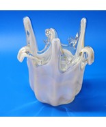 Unique Murano Freeform Art Glass Pulled Glass Vase - Cream Dreamsicle To... - $40.98 CAD