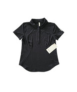 New Lululemon Women Quick Drying Short Sleeve Polo Black BLK Size 8 Has ... - $920.87 MXN