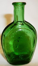 VINTAGE WHEATON GREEN BENJAMIN FRANKLIN GLASS MINIATURE BOTTLE - $7.84