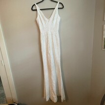 Dress the Population Sequin Dress White Gown Small Retail $328 Prom Danc... - $96.75