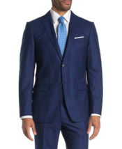 John Varvatos Star Usa Mens Blue Trim Fit Wool Bedford Jacket Size 46R - £71.92 GBP