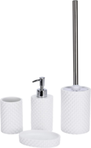 Bathroom Accessory Decor Set w/ Soap Dispenser, Tooth Brush Holder, Toilet Brush - £27.77 GBP