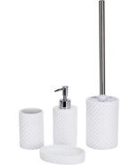 Bathroom Accessory Decor Set w/ Soap Dispenser, Tooth Brush Holder, Toil... - £27.24 GBP