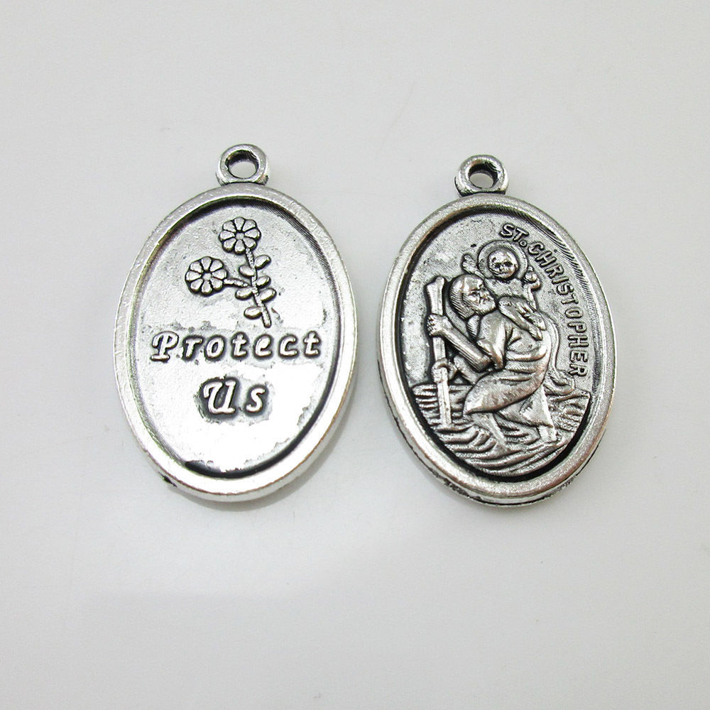 100pcs of St Christopher Medal Protect Us Religious Pendant - $25.22