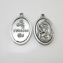 100pcs of St Christopher Medal Protect Us Religious Pendant - £20.15 GBP