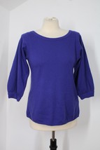 Vince S Royal Blue Cashmere Balloon 3/4 Sleeve Pullover Sweater - £28.17 GBP