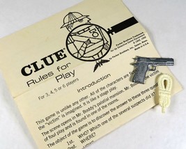 1963 Clue Board Game Replacement Instructions, Revolver & Rope Weapons Pieces - $14.70