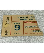 RUSH w RICK DERRINGER 1977 CONCERT TICKET STUB  DAYTON OHIO Geddy Lee Ne... - £31.43 GBP