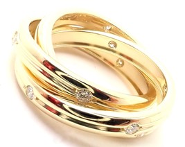 Authentic! Cartier 18k Yellow Gold Diamond Constellation Trinity Ring Si... - $4,200.00