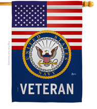 Us Navy Veteran House Flag 28 X40 Double-Sided Banner - £33.19 GBP