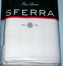 Sferra Sham Standard White Cotton Textural Raised Stripe Matelasse New - £30.61 GBP