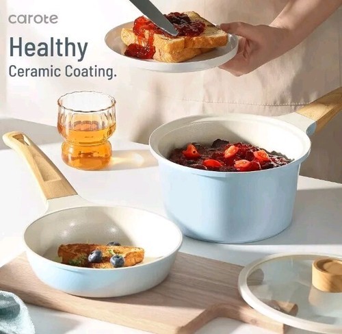 CAROTE ~ BLUE ~ 4.8 Quart ~ Ceramic ~ Stock Pot w/Lid ~ Induction ~ Non-Stick Item image 9
