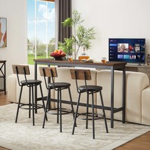 Industrial Bar Table Set: Rustic Brown &amp; Black - $222.99