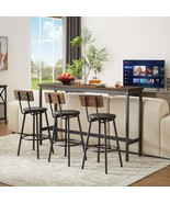 Industrial Bar Table Set: Rustic Brown &amp; Black - $304.83 CAD