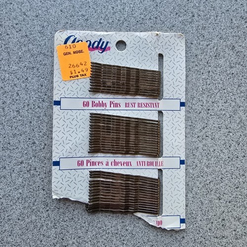 Vintage Goody Made In USA Bobby Pins 41 Pack Brown Rust Resistant - $7.70