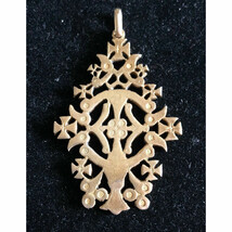 EUROPIAN 835 STERLING SILVER VERMEIL LARGE ARMORIAL PENDANT. SKY - $102.96
