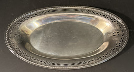 Wm Rogers #622 Silver Plated Bread Serving Tray 12” Pierced Intricate design - $23.38