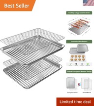 Effortless Baking: Durable Stainless Steel Quarter Sheet Pan Set &amp; Racks... - $77.99