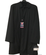 Stafford Black Overcoat Long Dress Coat All Weather Mens Medium Liner $1... - $96.97