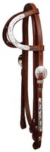 Western Saddle Horse Two 2 Ear Show Bridle Headstall w/7&#39; Split Reins Me... - $44.40