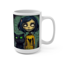 Coraline Halloween Black Cat Coffee Mug, 15 oz - $9.49