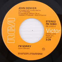 John Denver – I&#39;m Sorry / Calypso - 1975 45 rpm 7&quot; Single Vinyl Record PB-10353 - $7.77