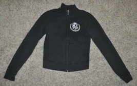 Girls Jacket Juicy Couture Black Heart Logo Zip Up-size S - $16.83