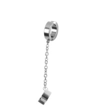 Fashion Hip Hop Chain Earrings Titanium Steel Ear Bone Clip Threader Drop Cuff D - $8.90