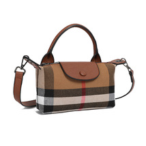 Canvas Plaid Phone Bag for Women, Vertical Fashion Shoulder Bag, Retro Mini Bags - £39.27 GBP