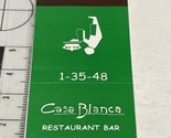 Vintage Matchbook Cover  Casa Blanca Restaurant Bar  Tucson, AZ  gmg  Un... - £9.95 GBP