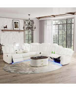 Power Reclining Sectional Sofa USB Chargers and Storage Console, Leather Recline - $4,202.79