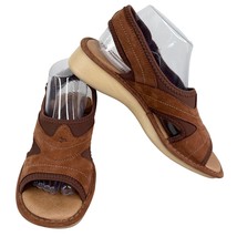 Fly Flot Italian Comfort Sandals 41 Brown Adjustable Slingback  - £31.06 GBP