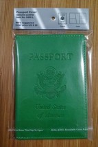 Genuine Leather US Passport Cover ID Holder Wallet Travel Case - GREEN - £9.48 GBP