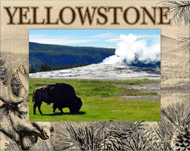 Yellowstone National Park with Moose Laser Engraved Wood Picture Frame (... - £23.97 GBP