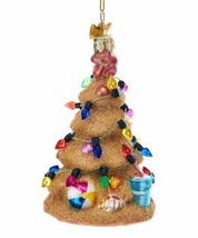 Kurt Adler Noble Gems 5&quot; Glass Sand Christmas Tree Nautical Coastal Ornament - £12.49 GBP
