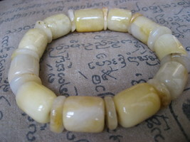 So Rare! Holy Blessed Honey Jade Stone Bracelet Top Lucky Power Buddha A... - $19.99