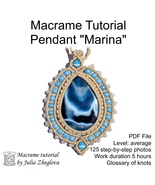 Macrame Tutorial Pendant &quot;Marina&quot; micromacrame wrapped stone jewelry pat... - $7.00