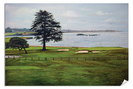 Pebble Beach Golf Links Club 18th Hole 18 Pebblebeach Wall Art Print 18R... - $24.99+