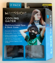NEW Mission 2-PK Youth-Size Cooling Neck Gaiter Black and Charcoal Face Masks - £6.39 GBP