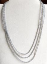 Brazilian Smoky Quartz Bead 3-Layer Necklace in Sterling Silver 18 inches 50 ctw - £15.88 GBP